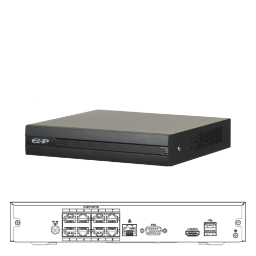 NVR1B08HS-8P-EZIP Grabador NVR 8 Canales IP